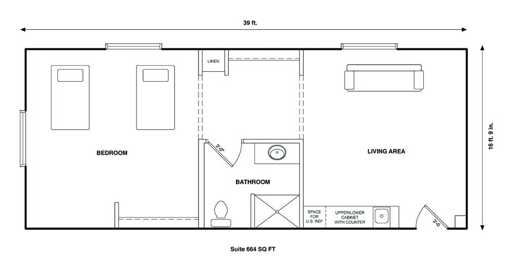 Suite - 664 SQ FT